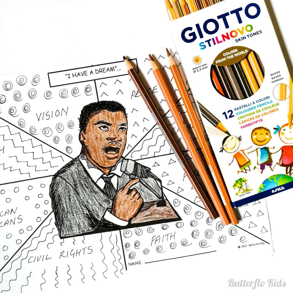 martin luther king jr colouring