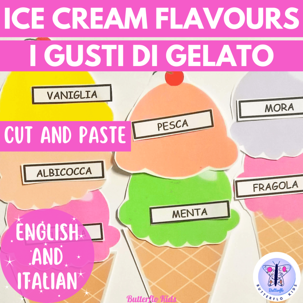 ice cream flavours English and Italian