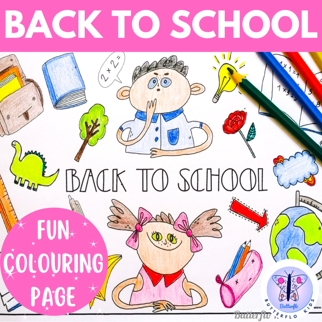 back to school colouring page