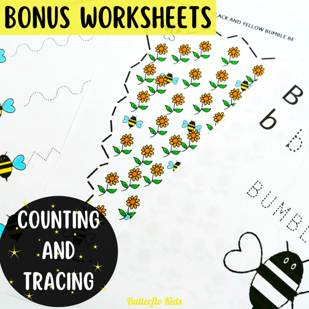 bee life cycle counting and tracing worksheets