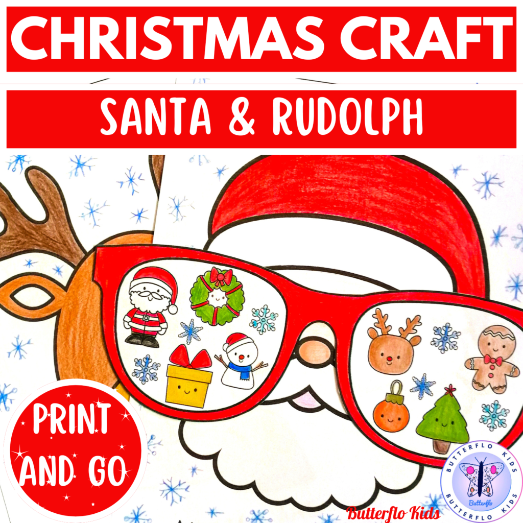 christmas santa claus and rudolph the reindeer craft