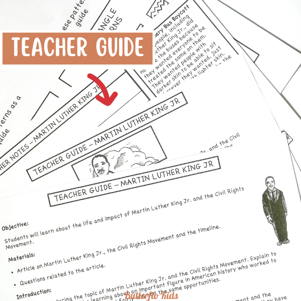 martin luther king jr comprehension lesson teacher guide