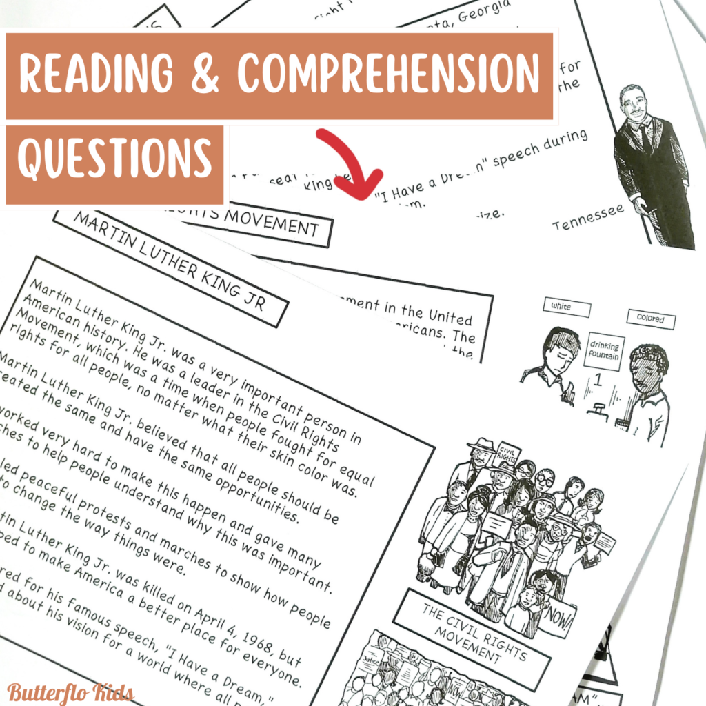 martin luther king jr reading and comprehension questions