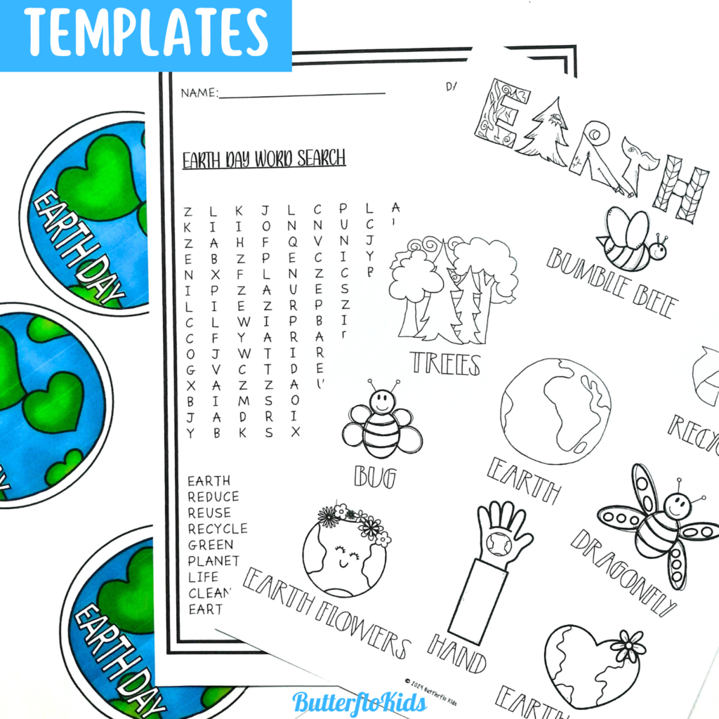 earth day globe craft template