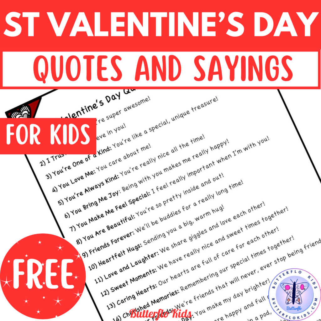 saint valentines day quotes and sayings for kids